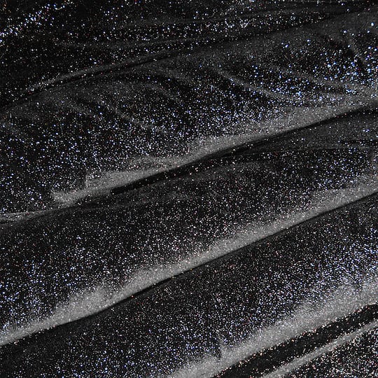 Feldman Black Sparkle Stretch Velvet Fabric